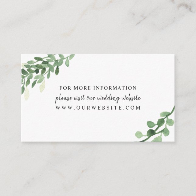 Tarjeta web de información del boda de vegetación  (Anverso)