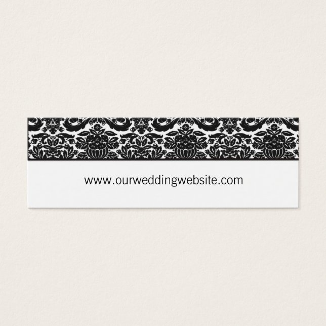 tarjeta web del boda - acento damasco (Frente)