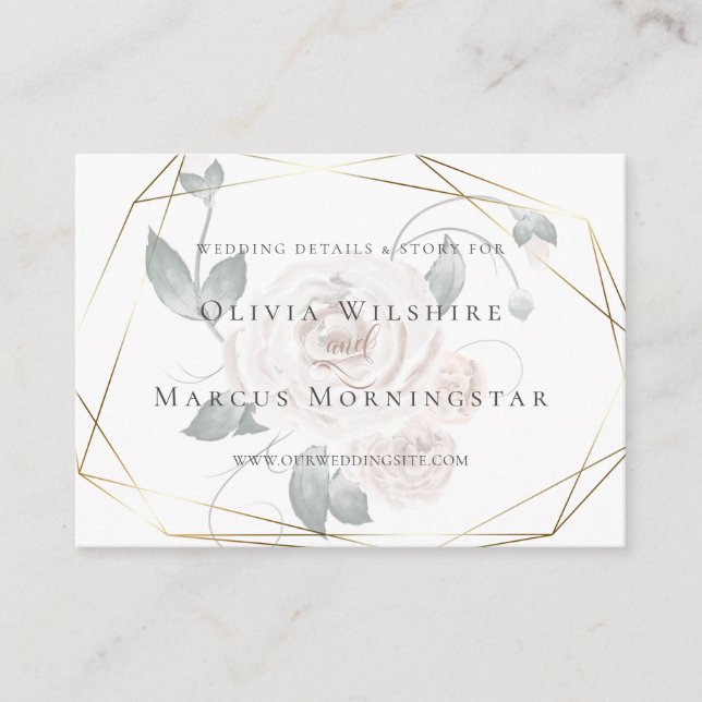 Tarjeta web del boda | Acuarela Rosa turbia (Anverso)