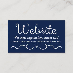 Tarjeta web del boda Azul y blanco de la Marina