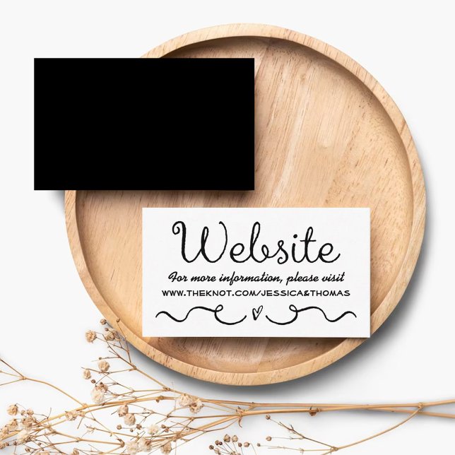 Tarjeta web del boda | Blanco y negro moderno (Subido por el creador)