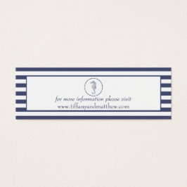 Tarjeta web del boda | Caballo de mar azul náutico
