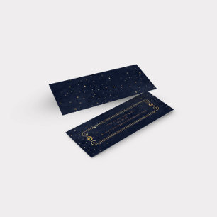 tarjeta web del Boda celestial de oro azul de medi