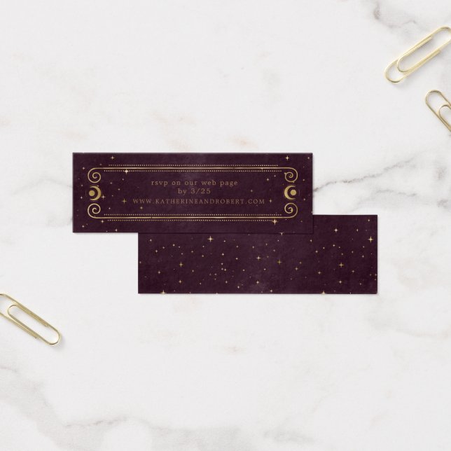 tarjeta web del Boda celestial de oro burgundy (Oficina)