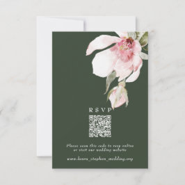 Tarjeta web del Boda de código QR en línea de RSVP