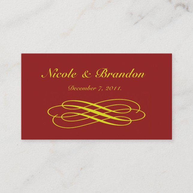 Tarjeta web del Boda de comercio de hadas de oro ( (Anverso)