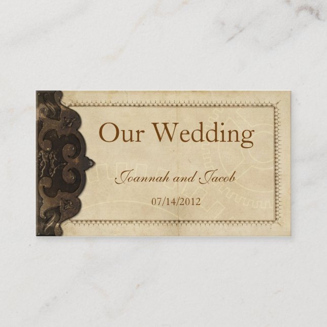 Tarjeta web del Boda de cuero de Victoria Steampun (Anverso)