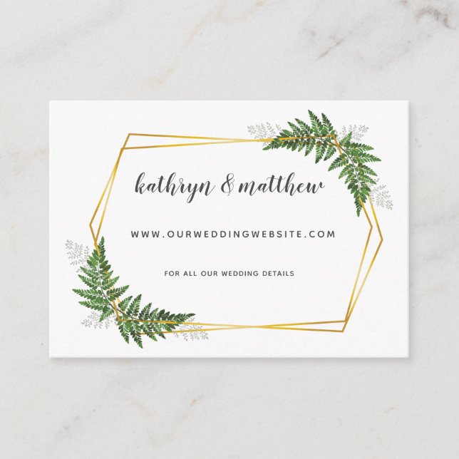 Tarjeta web del Boda del hexágono geométrico Lush  (Anverso)