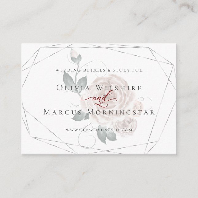 Tarjeta web del boda | Dusty Mauve Floral (Anverso)
