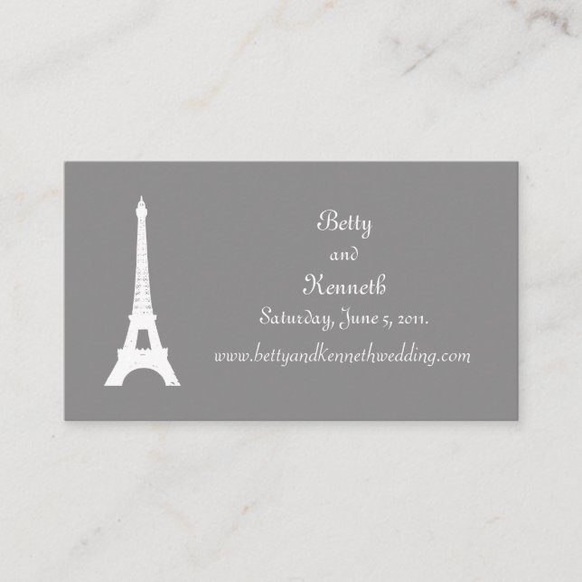 Tarjeta web del Boda Fleur de Lise en Smokey Grays (Anverso)
