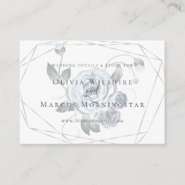 Tarjeta web del boda | Floral azul turbia