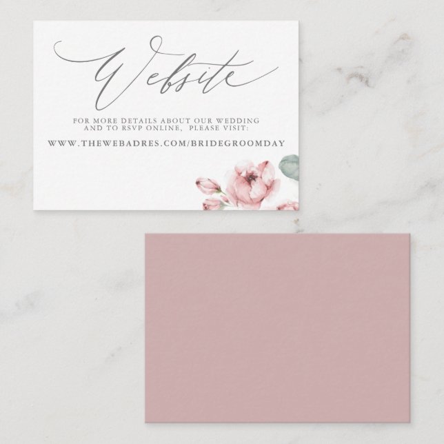 Tarjeta web del Boda Rosa Dusty (Anverso / Reverso)
