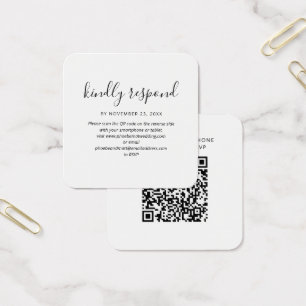 Tarjeta web del Boda RSVP de código QR moderno