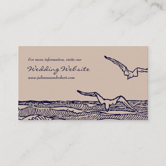 Tarjeta web del Boda Rustic Beach Ocean Waves (Anverso)