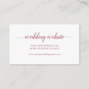 Tarjeta web del Rosa Gold Simple Caligraphy Boda