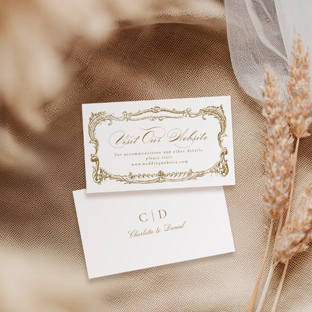 Tarjeta web Gold Vintage Frame Classic Script (Gold Vintage Frame Classic Script Website Card)