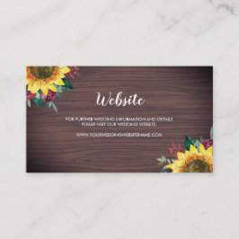 Tarjeta web Rustic Sunflower Wood Floral Boda