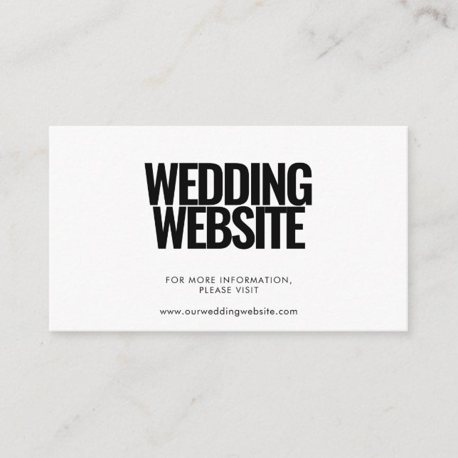 Tarjeta web simple del boda minimalista (Anverso)