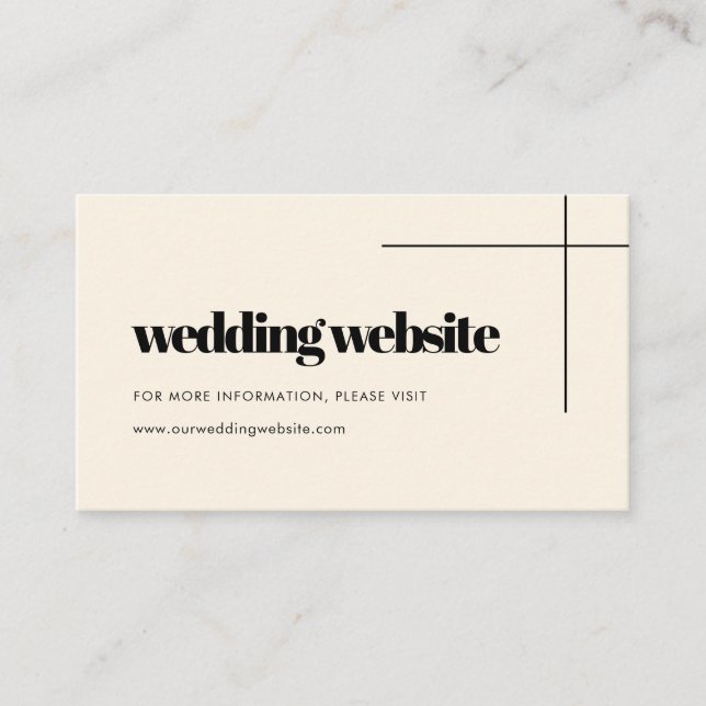 Tarjeta web simple, elegante y boda de moda (Anverso)