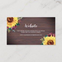 Tarjeta web Sunflowers Burgundy Rosa Wood Boda
