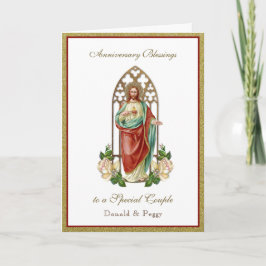 Tarjeta Wedding Anniversary Religious Sacred Heart Jesus