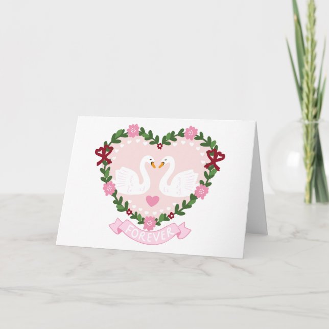 Tarjeta Wedding Anniversary Valentine Forever in Love (Anverso)