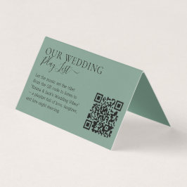 Tarjeta Wedding Cadet Blue Green QR Code Playlist
