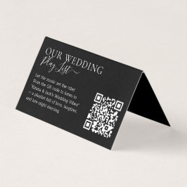 Tarjeta Wedding Formal Black QR Code Playlist