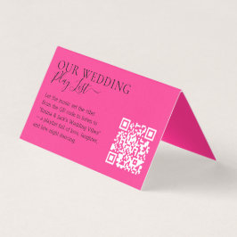 Tarjeta Wedding Hot Pink Fuchsia QR Code Playlist