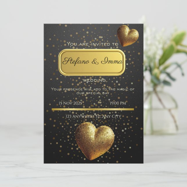 Tarjeta wedding invitation card  (Anverso de pie)
