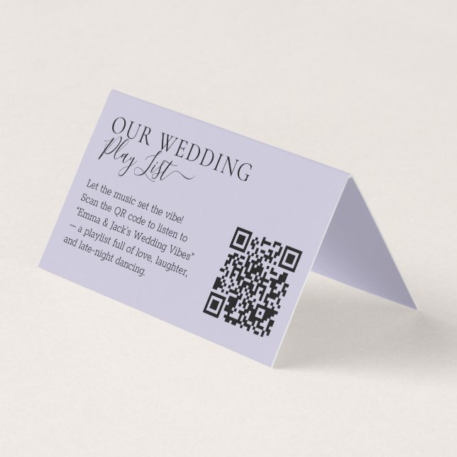 Tarjeta Wedding Lavender Lilac QR Code Playlist (Anverso)