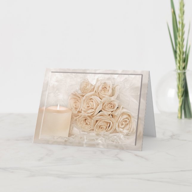 Tarjeta Wedding Roses and Candle (Anverso)