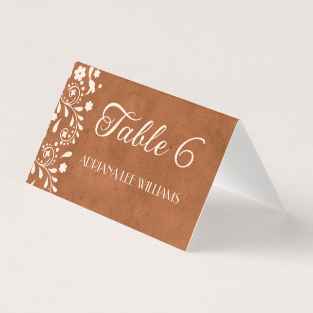 Tarjeta Wedding Talavera Terracotta Place Card (Reverso)