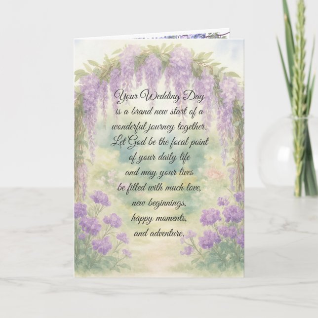 Tarjeta Wedding Wisteria Arch In a Garden (Anverso)