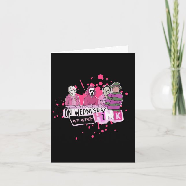 Tarjeta Weds. We Wear Nk Horror Villain Halloween Oct. Sok (Anverso)