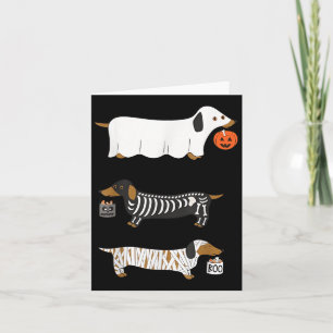 Tarjeta Weenie de la temporada de soky de Dachshund Ghost 