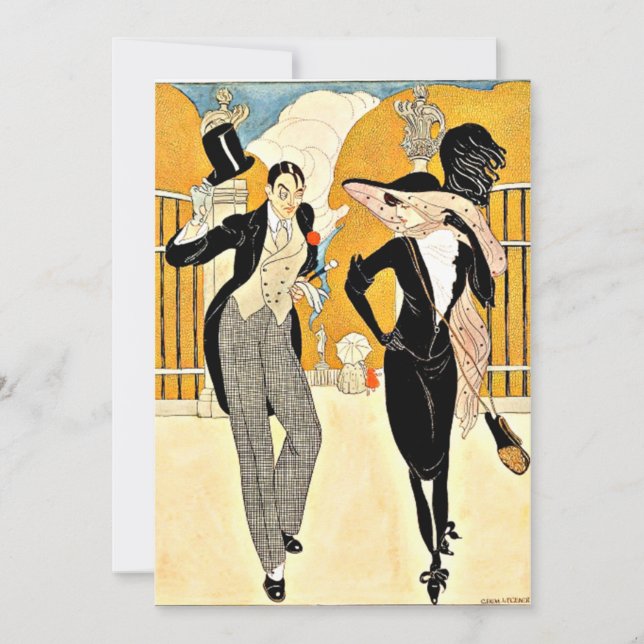 Tarjeta Wegener - Una pareja elegante, años 20 (Anverso)