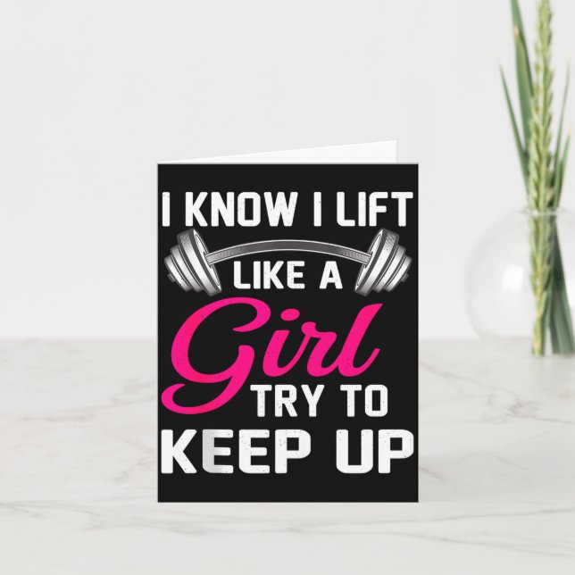 Tarjeta Weightlifting Lift Like A Girl Design Funny Wer Li (Anverso)