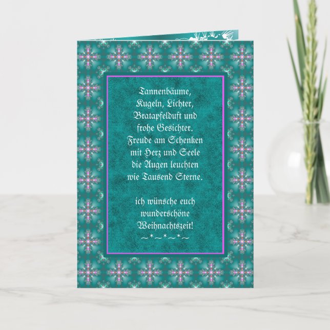 Tarjeta Weihnachtsgedicht Deutsch , añada tu texto (Anverso)