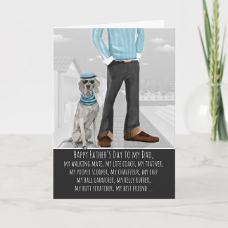 Tarjeta Weimaraner del Día del Padre Perro