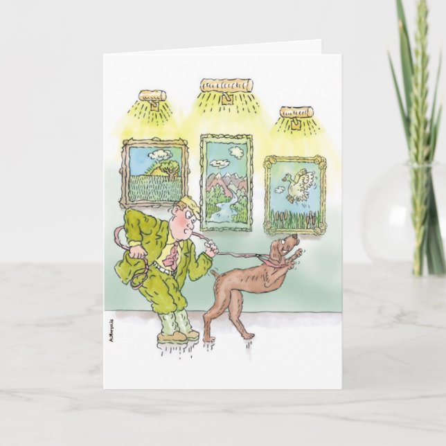 Tarjeta Weimaraner Funny Birthday en la Galería de Arte (Anverso)