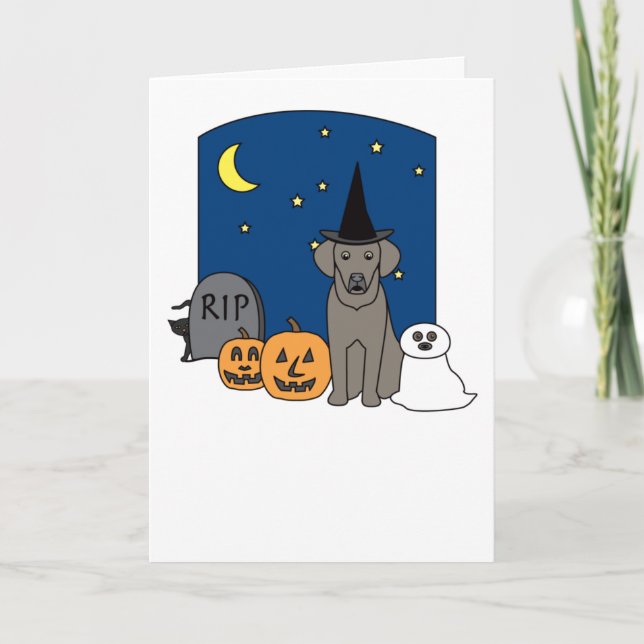 Tarjeta Weimaraner Halloween (Anverso)