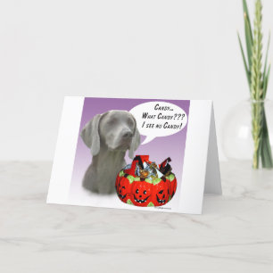 Tarjeta Weimaraner Halloween Candy
