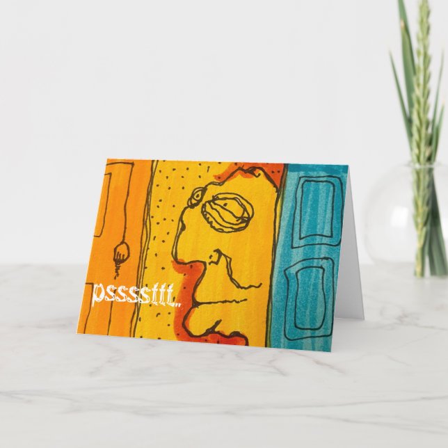 Tarjeta Weird Cartoon Guy Joyeux Anniversaire Bday Card (Anverso)