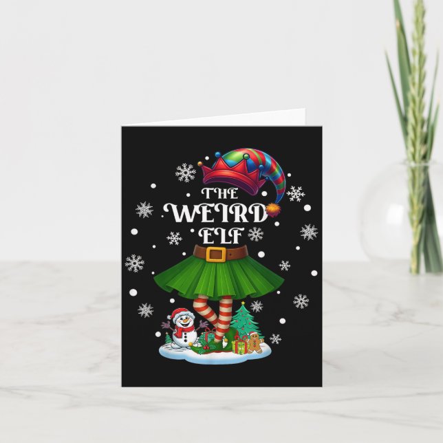 Tarjeta Weird Elf Squad Xmas Women Girls Mom Christmas Fam (Anverso)