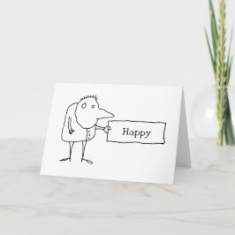 Tarjeta Weird Strange Funny Cartoon Guy Birthday Card
