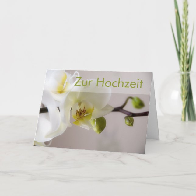 Tarjeta Weisse Orchidee • Glueckwunschkarte Hochzeit (Anverso)