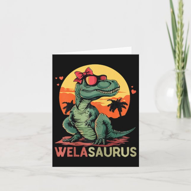 Tarjeta Welasaurus Dino Dinosaur Wela-saurus T-rex Madre (Anverso)