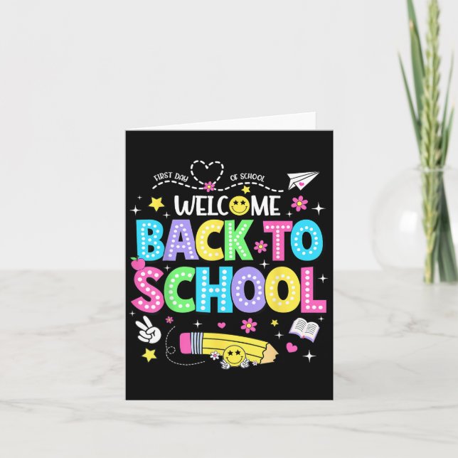 Tarjeta Welcome Back To School Shirts First Day Of School  (Anverso)
