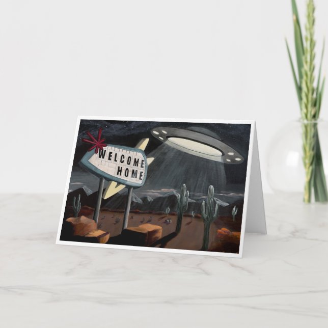 Tarjeta Welcome Home! A retro inspired greeting card.  (Anverso)